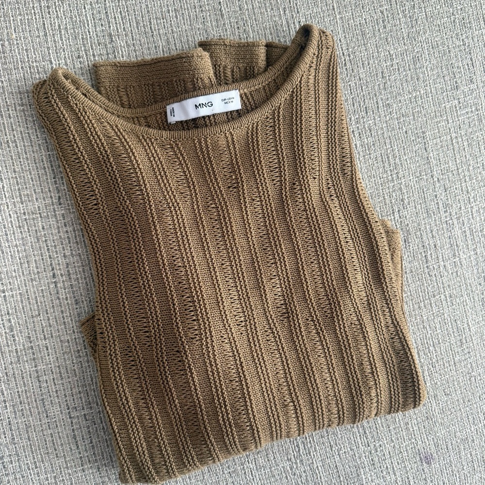 Mango Tierra Jumper Brown Long Sleeve Knit Top - Picture 10 of 11
